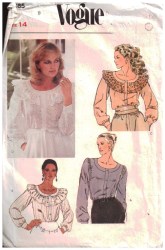 7985 VOGUE LONG SLEEVE LOOSE SCALLOP RUFFLE BLOUSE PATTERN 10